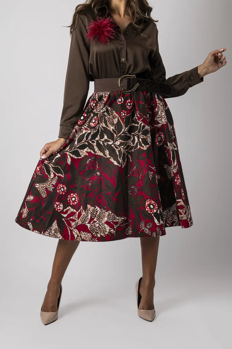 Josy - Gonna sartoriale wax midi - immagine 2