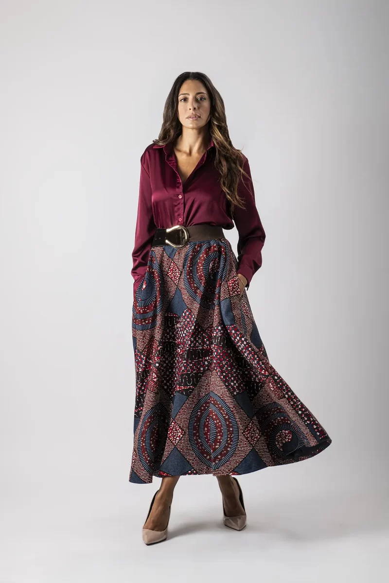 Carla - Gonna sartoriale wax maxi - immagine 3