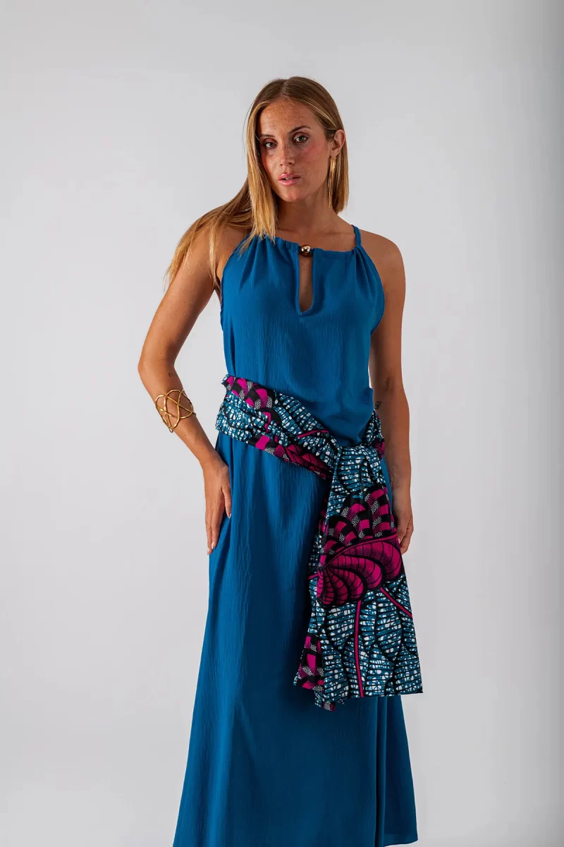 Stola Blu e Fucsia con Fantasia - immagine 4