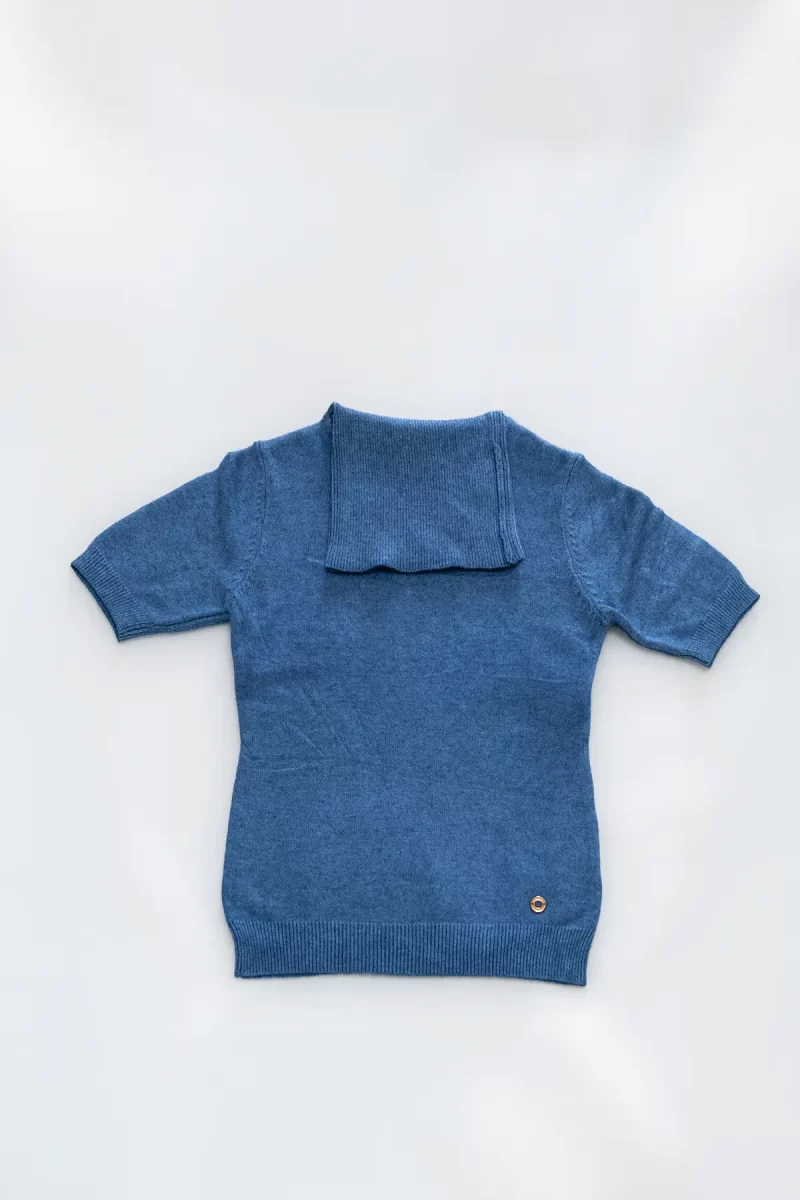 Lupetto mezza manica denim